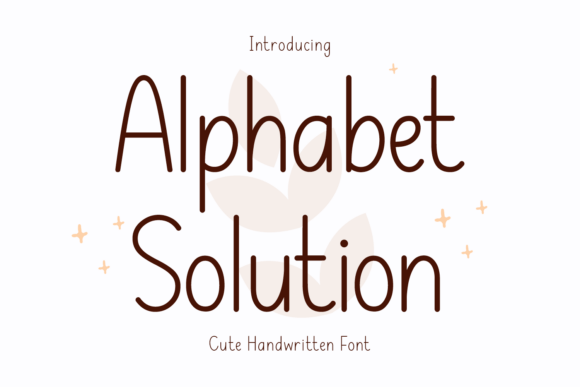 Alphabet Solution Font